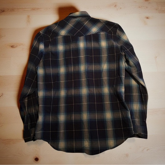American Eagle Outfitters Navy and Cream Western Style Plaid Shirt - Picture 4 of 4